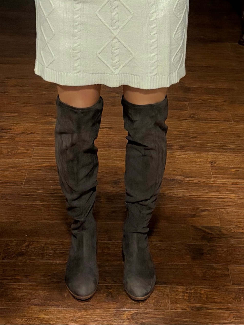 Gianni Bini Charcoal Over-the-Knee Suede Boots